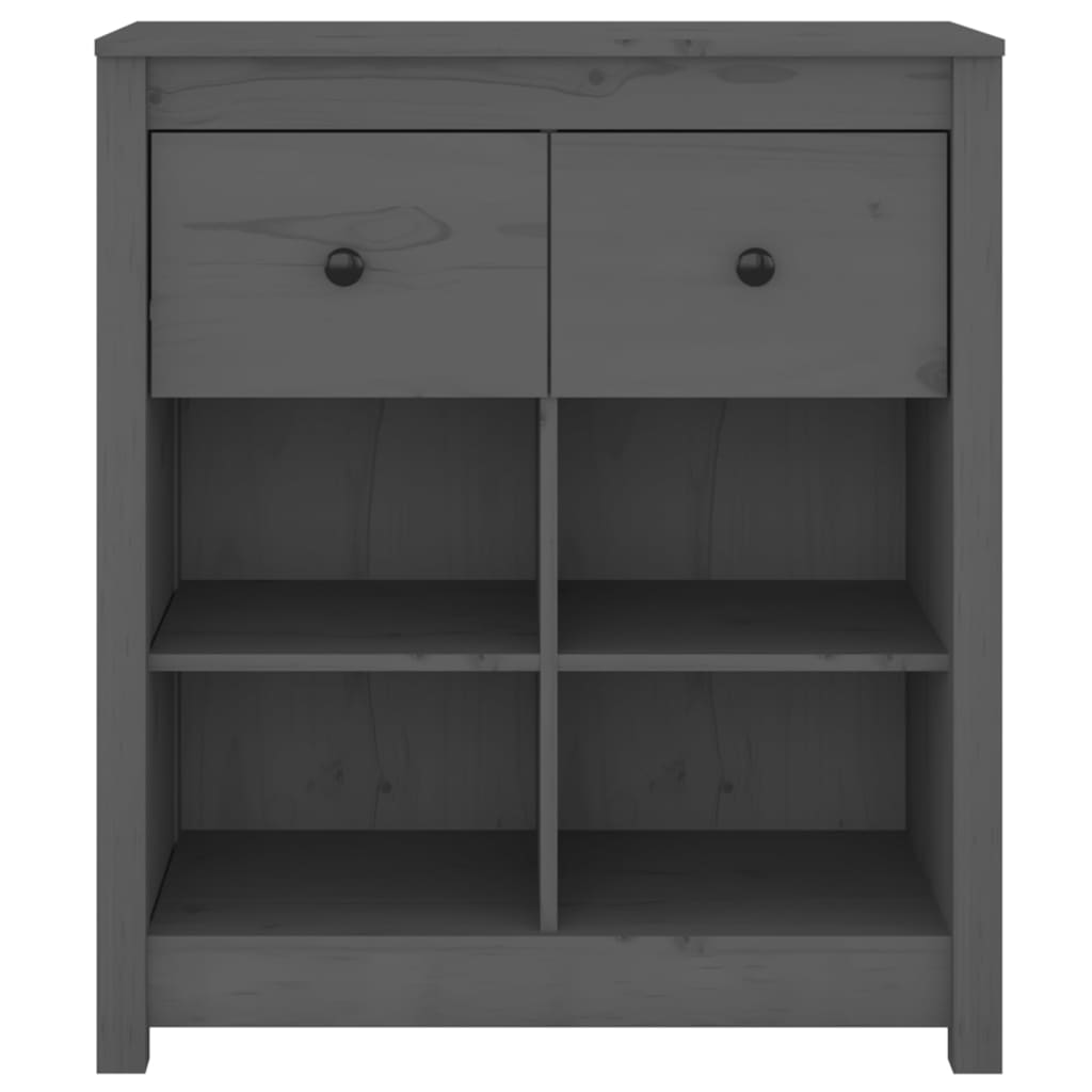 Sideboard Grey 70x35x80 cm Solid Wood Pine
