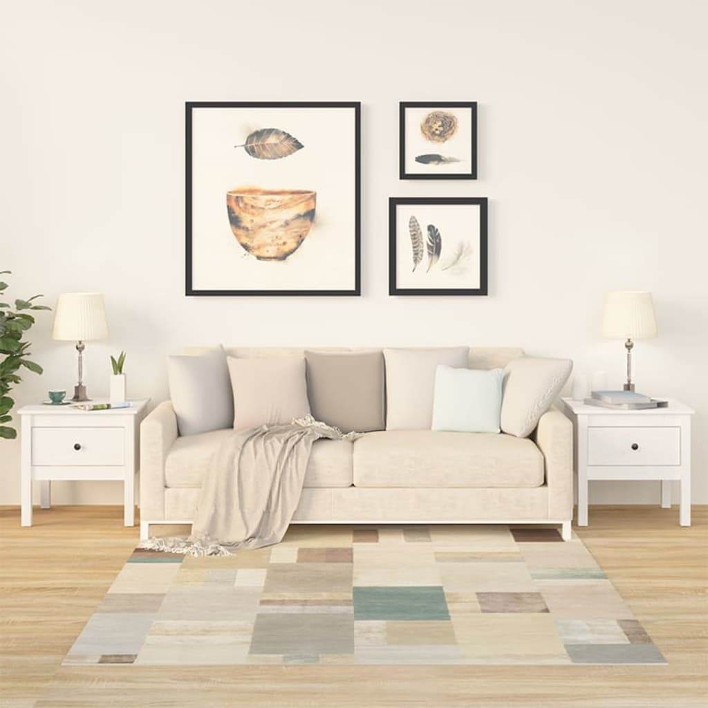 Side Tables 2 pcs White 50x50x49 cm Solid Wood Pine