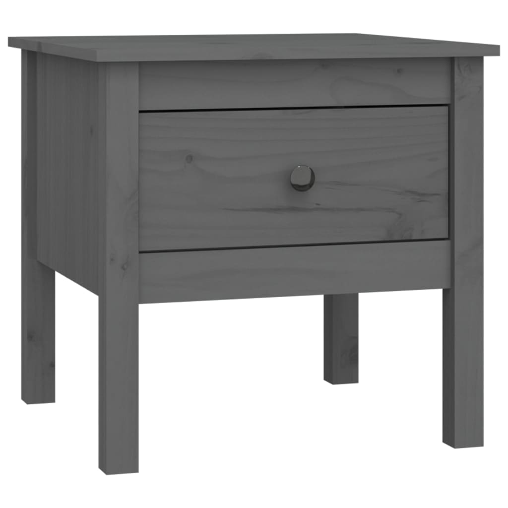 Side Table Grey 50x50x49 cm Solid Wood Pine