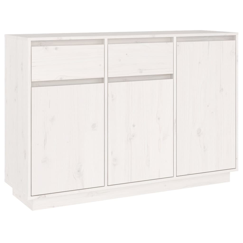 Sideboard White 110x34x75 cm Solid Wood Pine