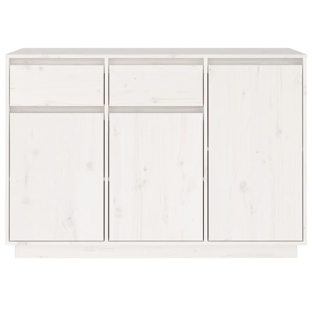 Sideboard White 110x34x75 cm Solid Wood Pine