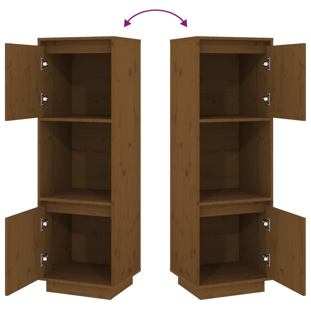 Highboard Honey Brown 38x35x117 cm Solid Wood Pine