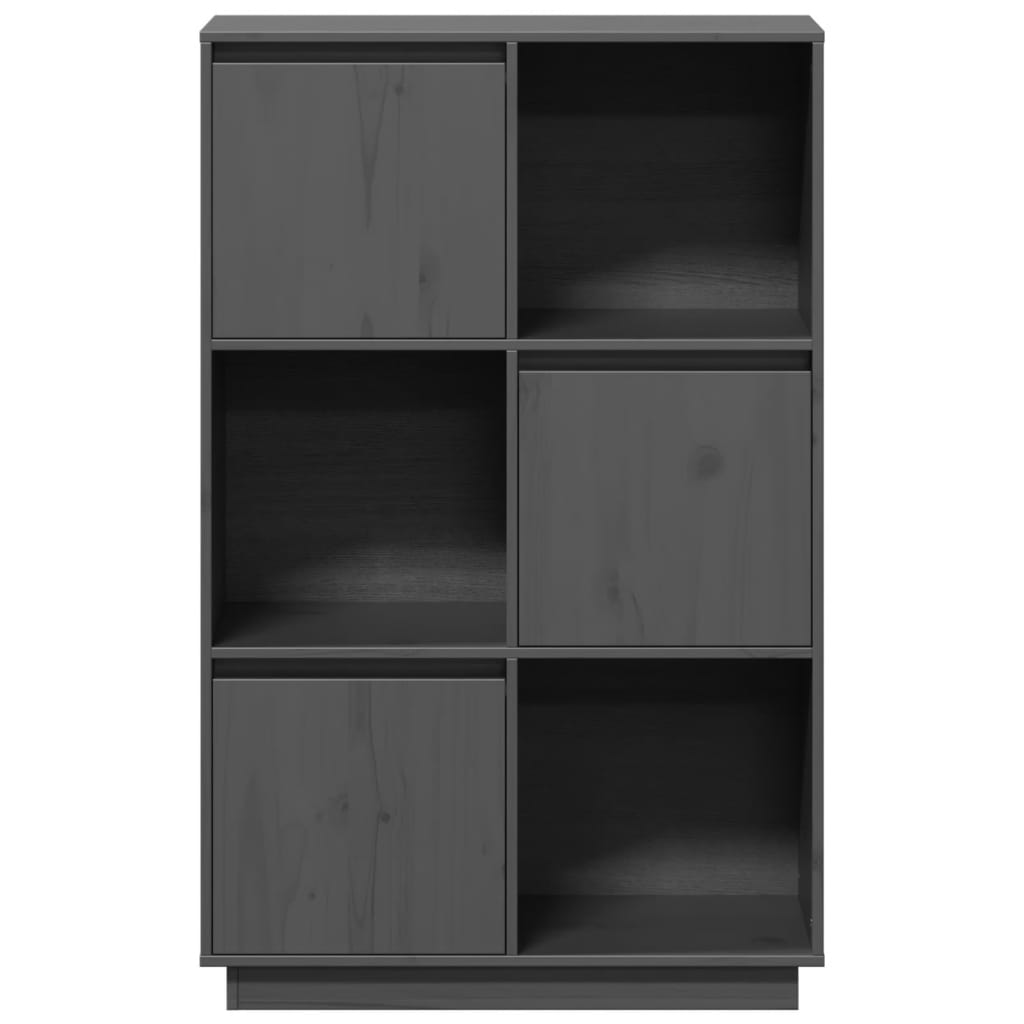 Highboard Grey 74x35x117 cm Solid Wood Pine