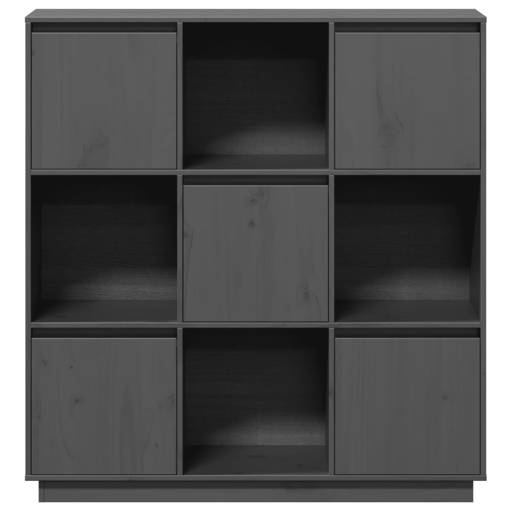 Highboard Grey 110.5x35x117 cm Solid Wood Pine