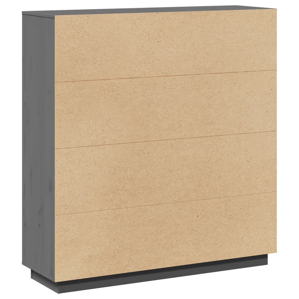 Highboard Grey 110.5x35x117 cm Solid Wood Pine