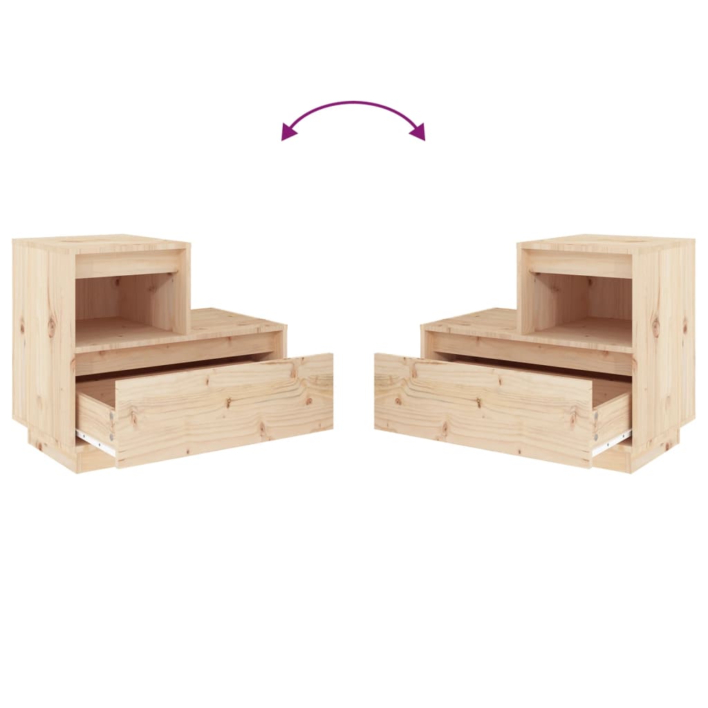 Bedside Cabinet 60x34x51 cm Solid Wood Pine