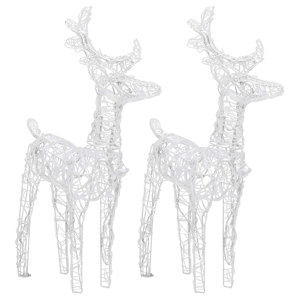Christmas Reindeers 2 pcs Cold White 80 LEDs Acrylic