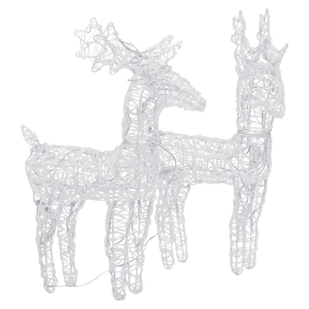 Christmas Reindeers 2 pcs Multicolour 80 LEDs Acrylic