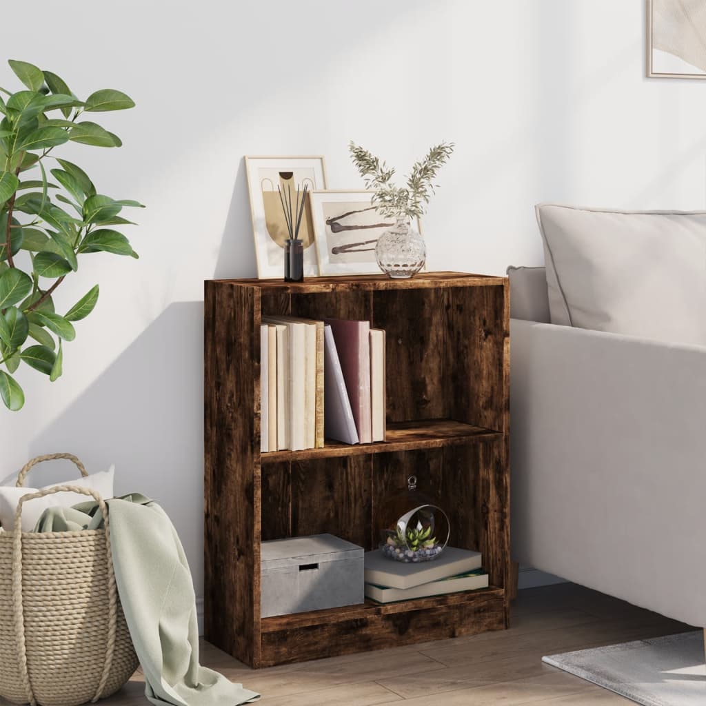 Bookshelf Smoked Oak 60x24x76 cm Engineered Wood