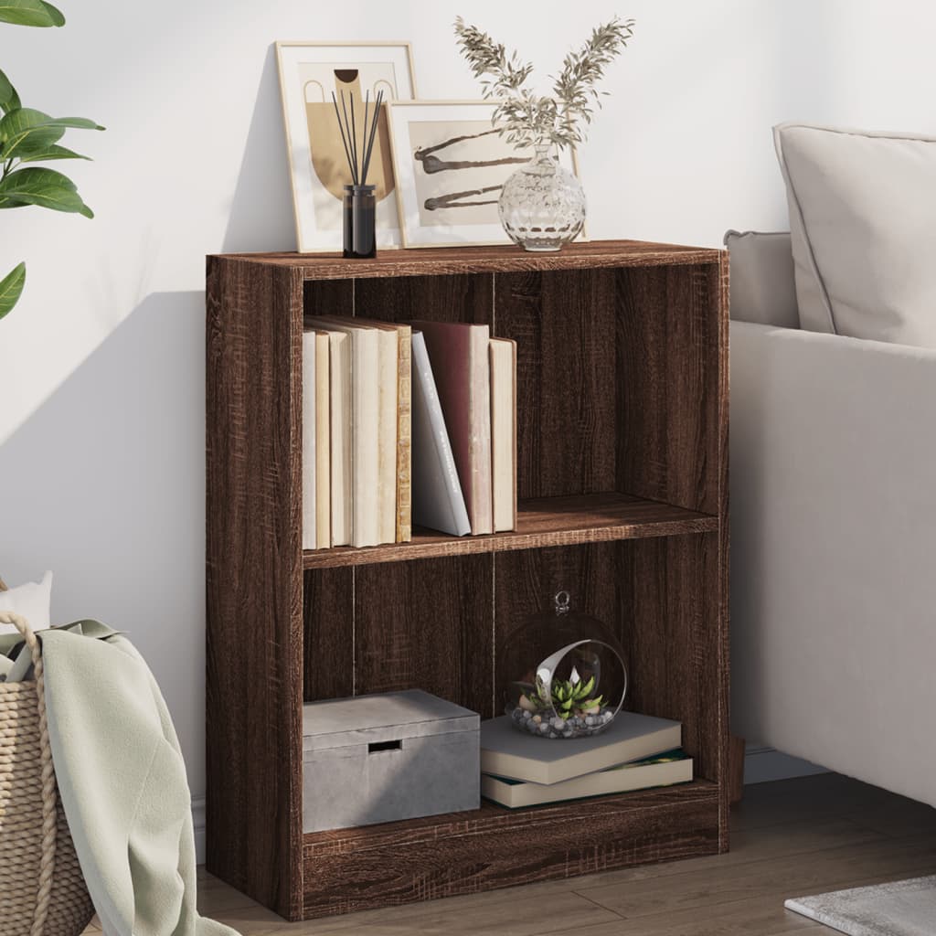 Bookshelf Brown Oak 60x24x76 cm Engineered Wood