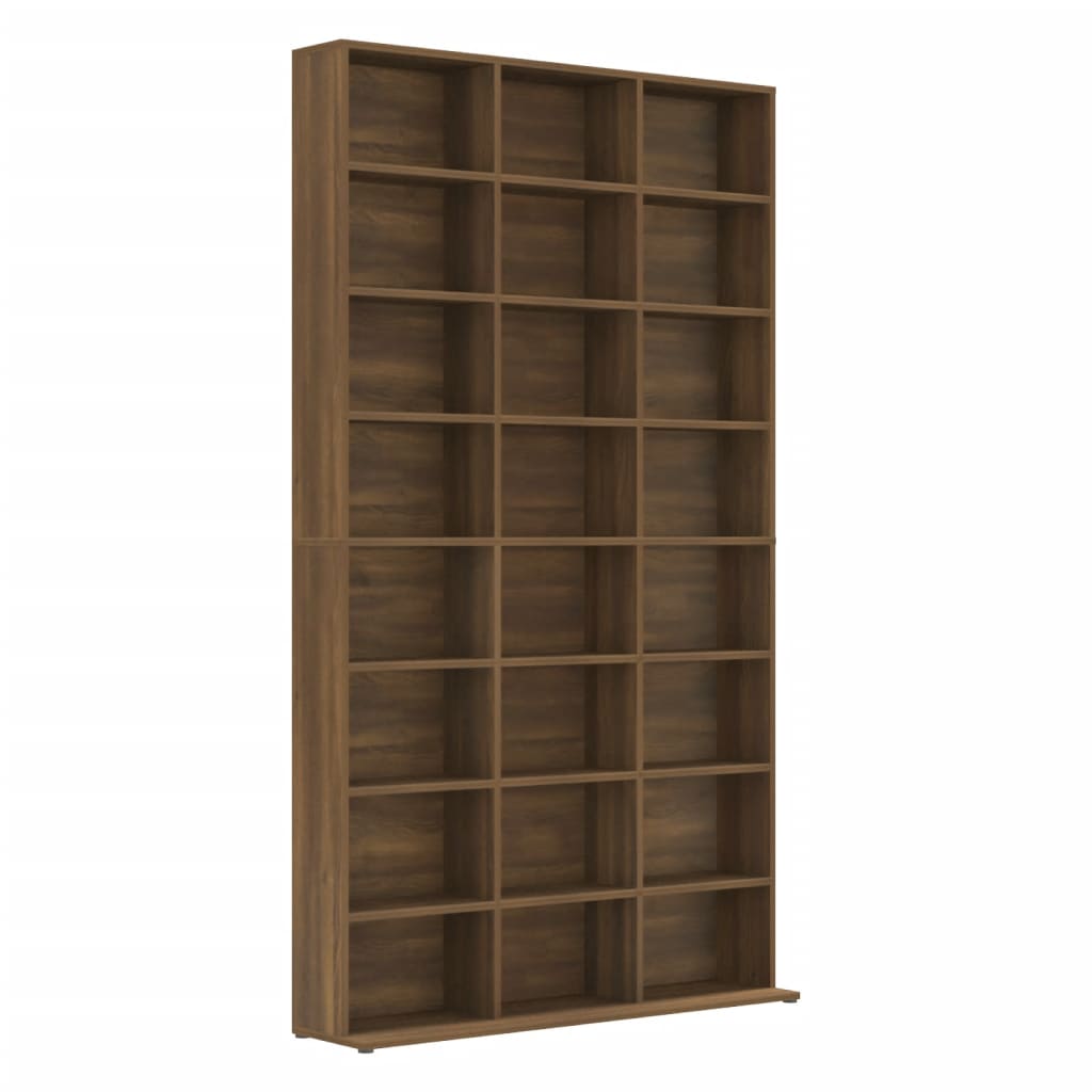 CD Cabinet Brown Oak 102x23x177.5 cm Engineered Wood