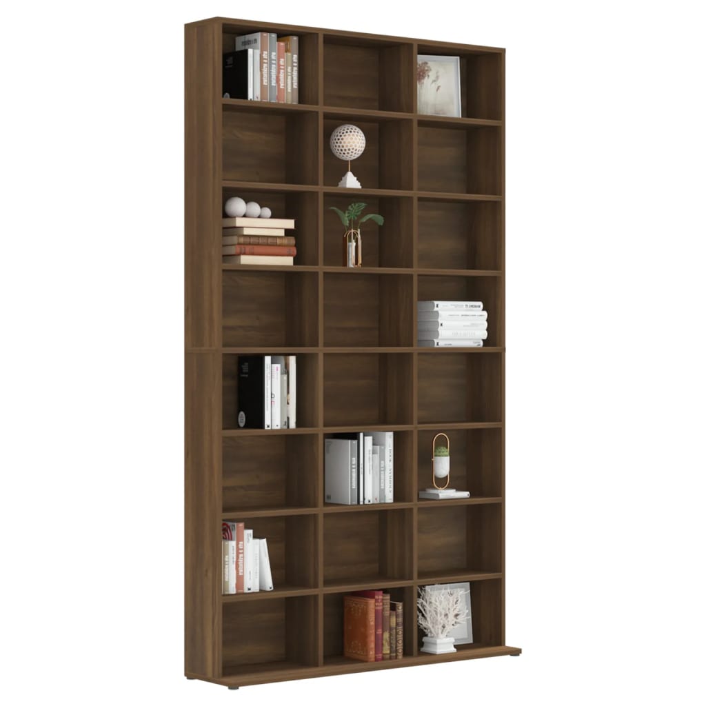 CD Cabinet Brown Oak 102x23x177.5 cm Engineered Wood