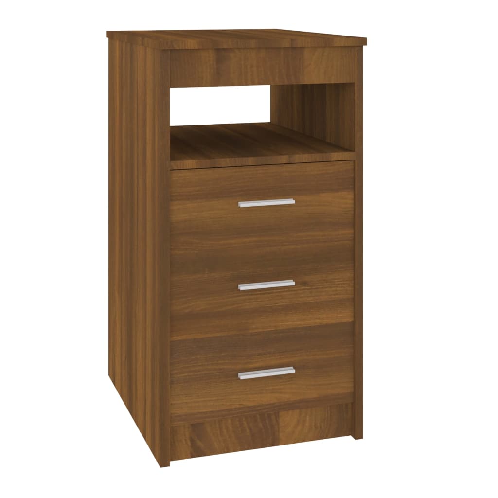 Drawer Cabinet Brown Oak 40x50x76 cm Engineered Wood