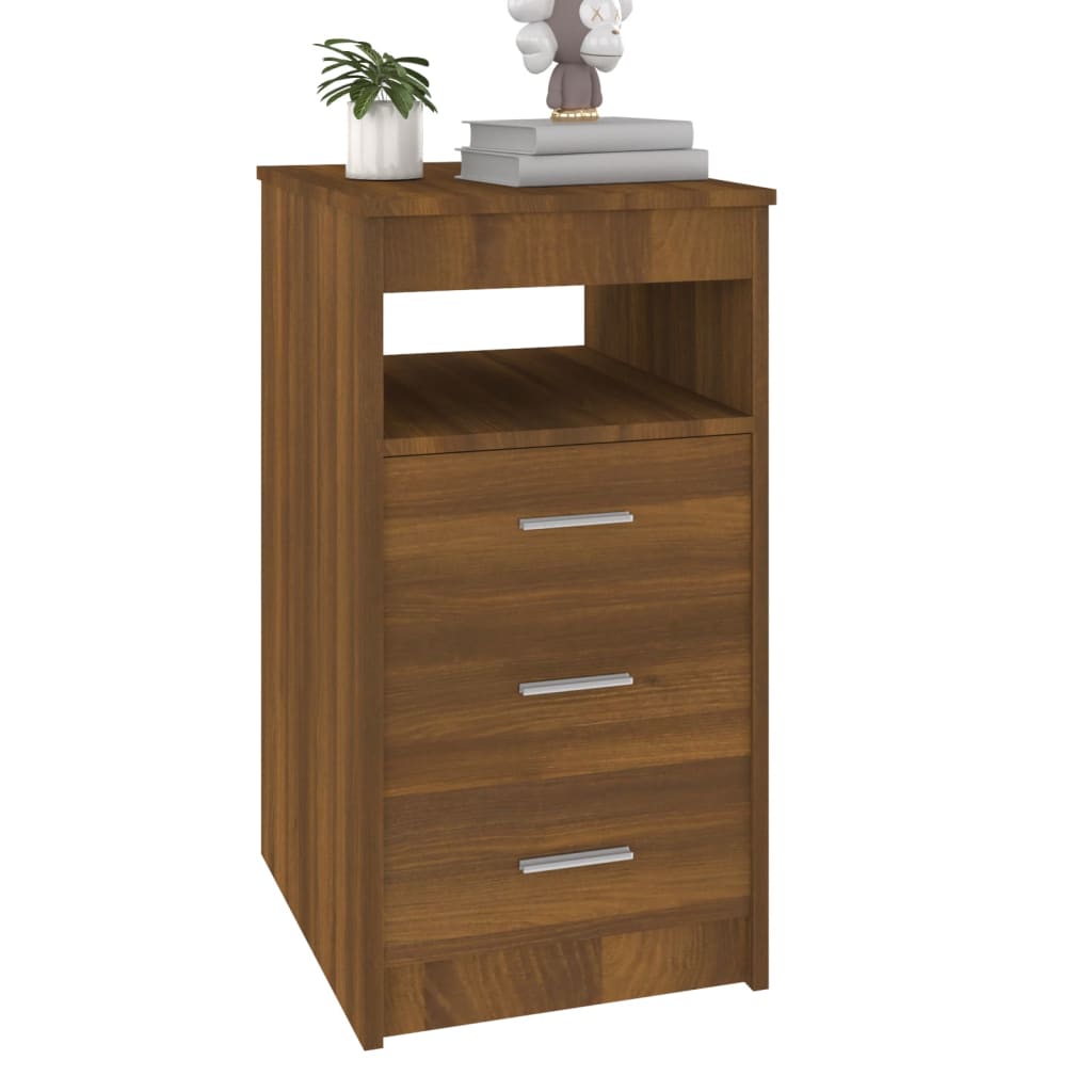 Drawer Cabinet Brown Oak 40x50x76 cm Engineered Wood