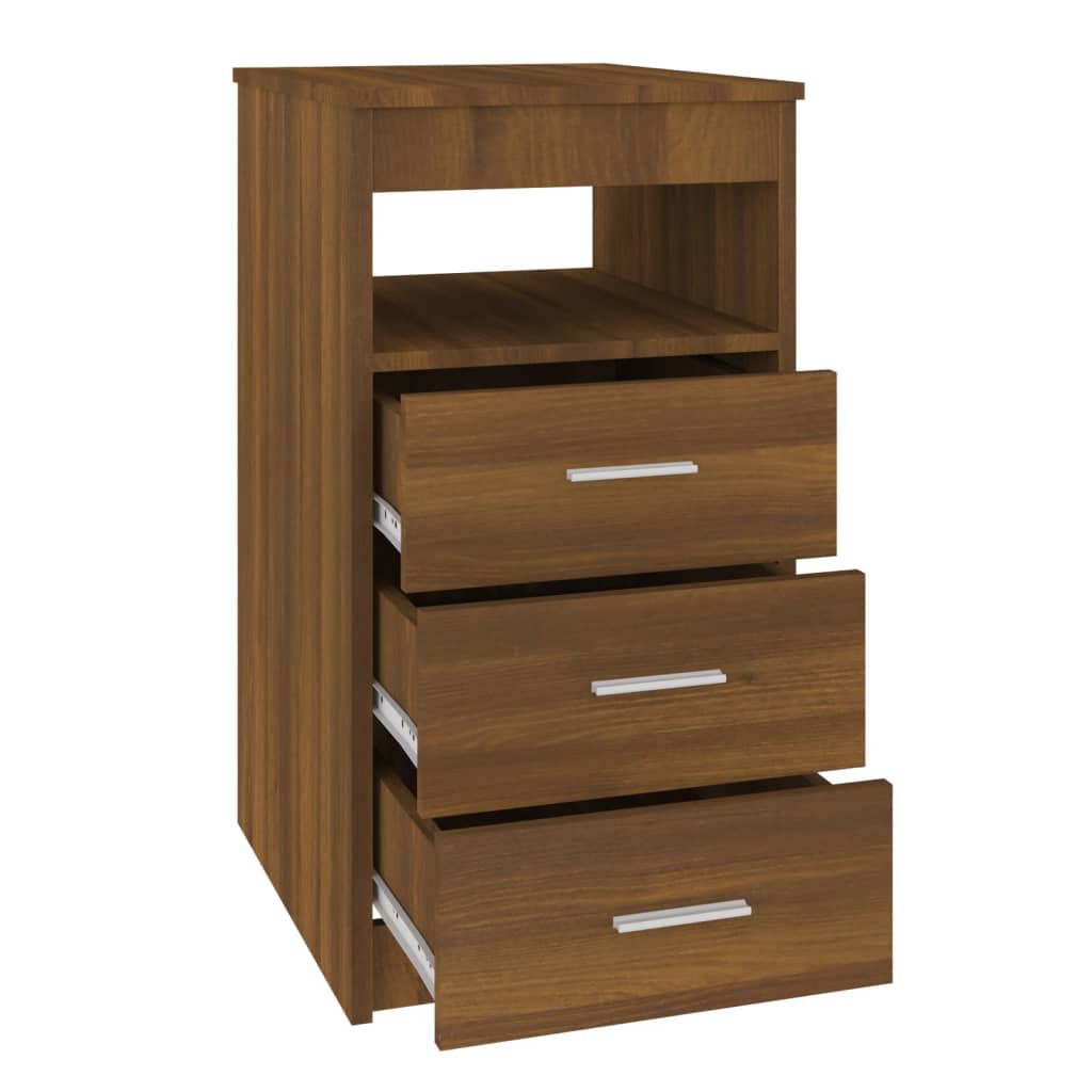 Drawer Cabinet Brown Oak 40x50x76 cm Engineered Wood