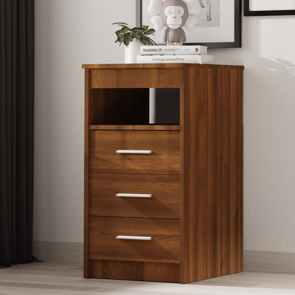 Drawer Cabinet Brown Oak 40x50x76 cm Engineered Wood
