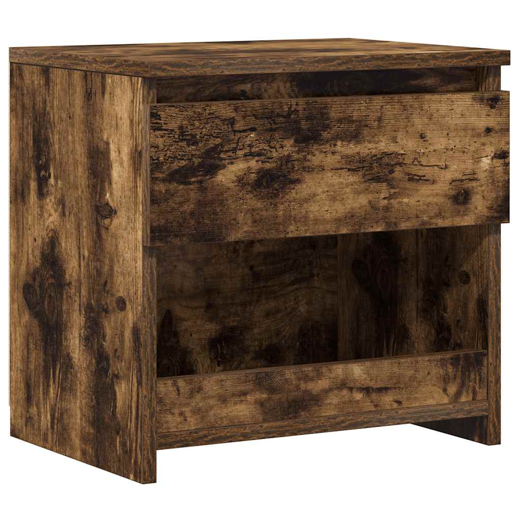 Bedside Cabinet Smoked Oak 40x30x39 cm Engineered Wood