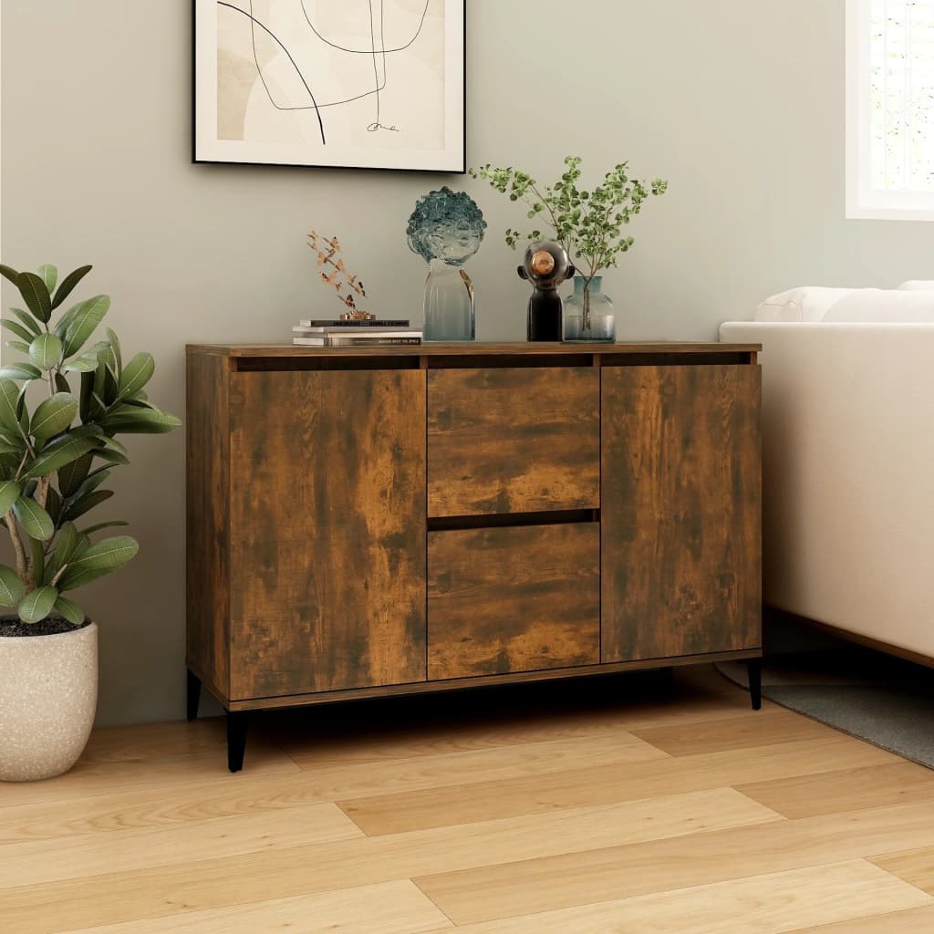 Sideboard Smoked Oak 102x35x70 cm Engineered Wood