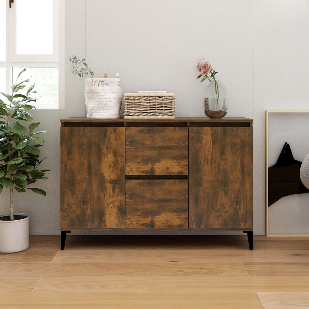 Sideboard Smoked Oak 102x35x70 cm Engineered Wood