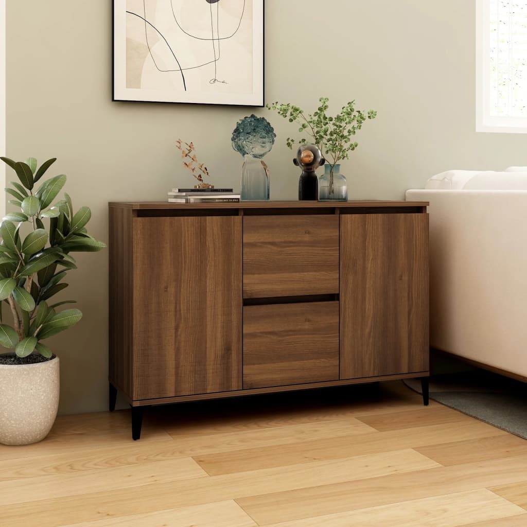 Sideboard Brown Oak 102x35x70 cm Engineered Wood