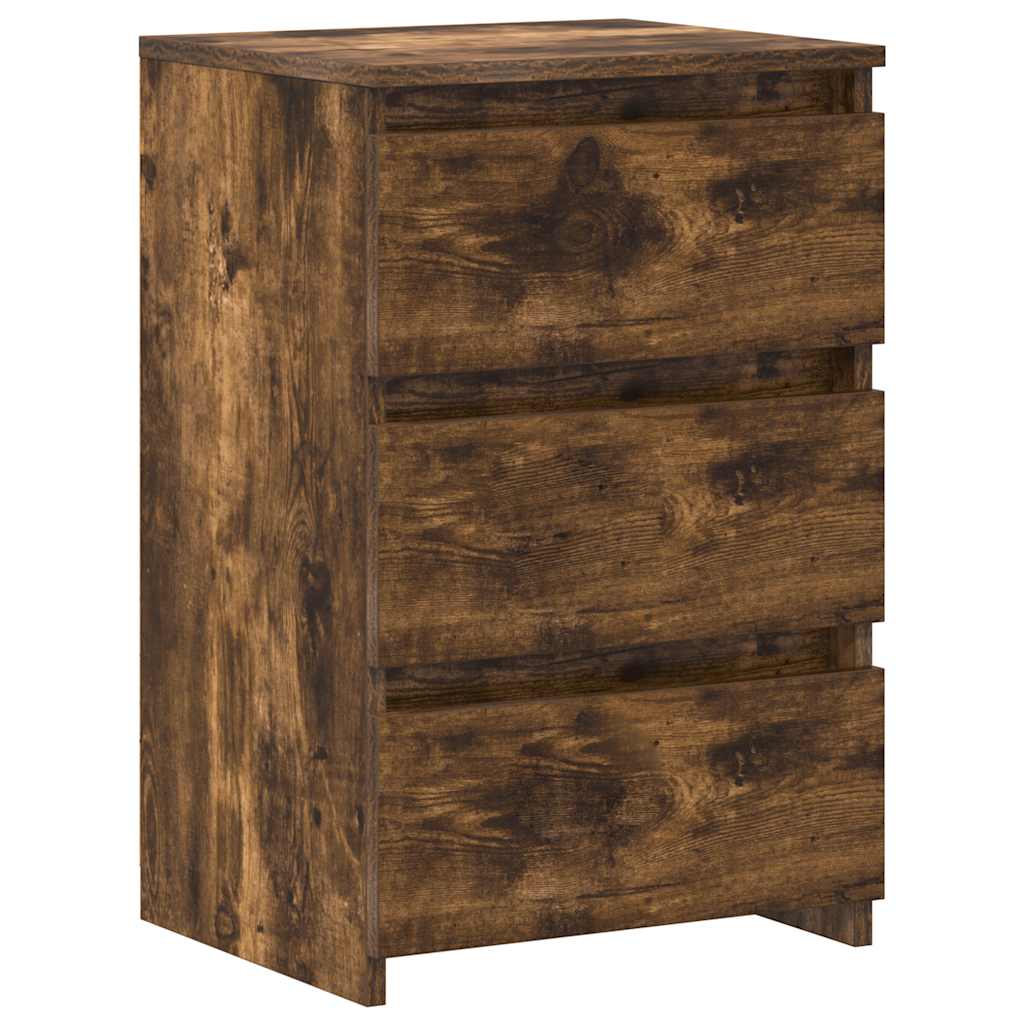 Bed Cabinets 2 pcs Smoked Oak 40x35x62.5 cm Engineered Wood