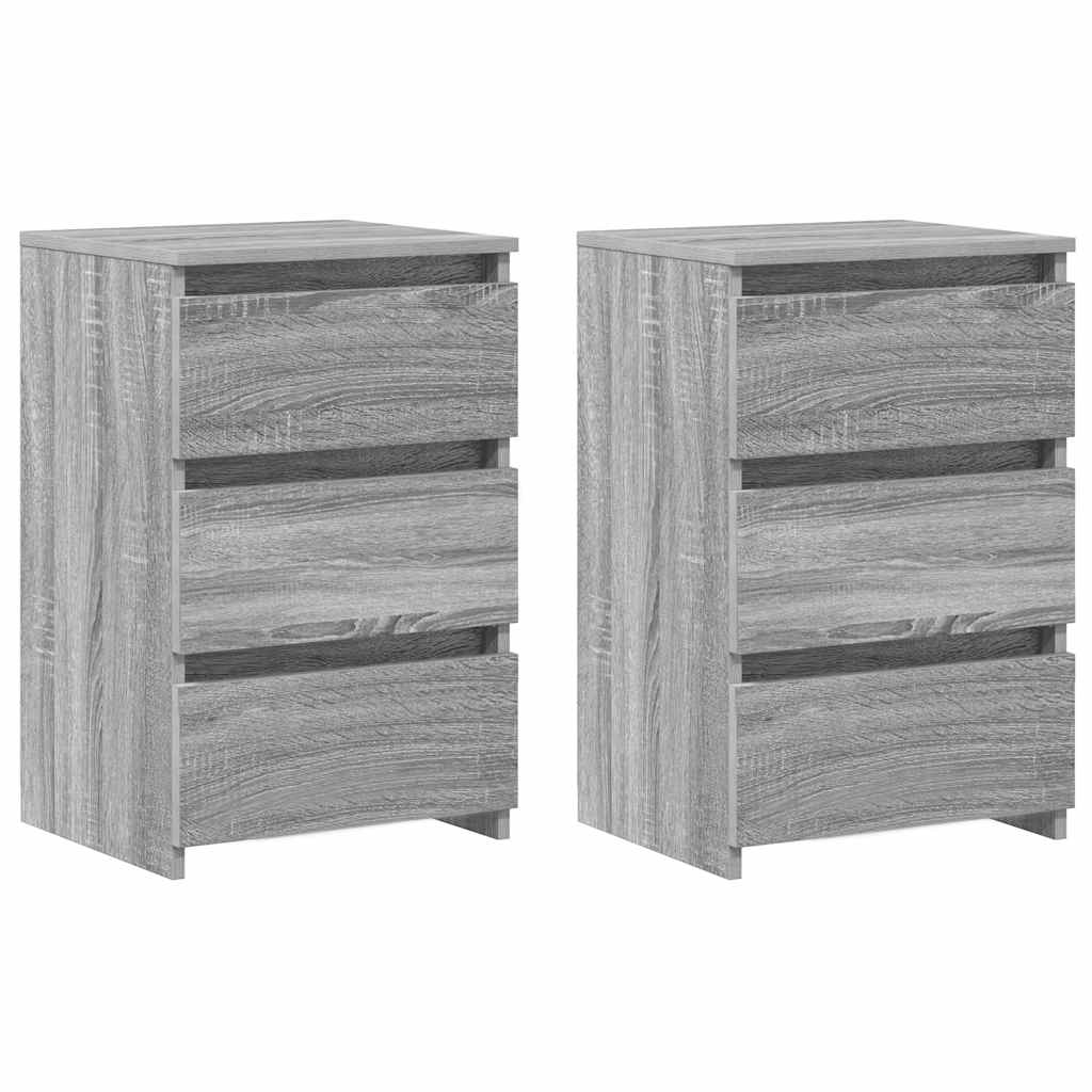 Bed Cabinets 2 pcs Grey Sonoma 40x35x62.5 cm Engineered Wood