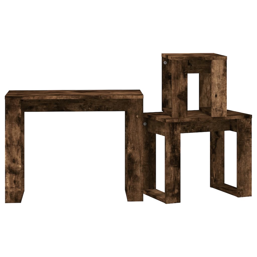 Nesting Tables 3 pcs Smoked Oak Engineered Wood