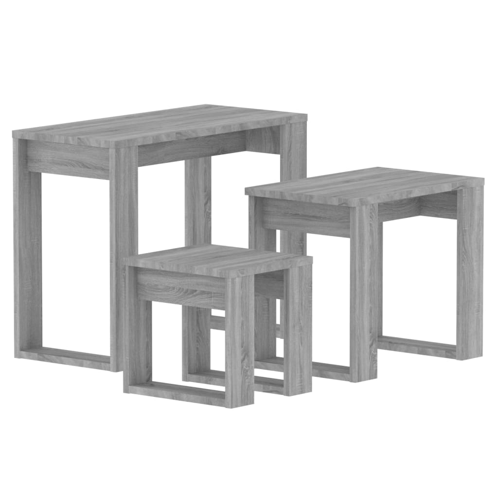 Nesting Tables 3 pcs Grey Sonoma Engineered Wood