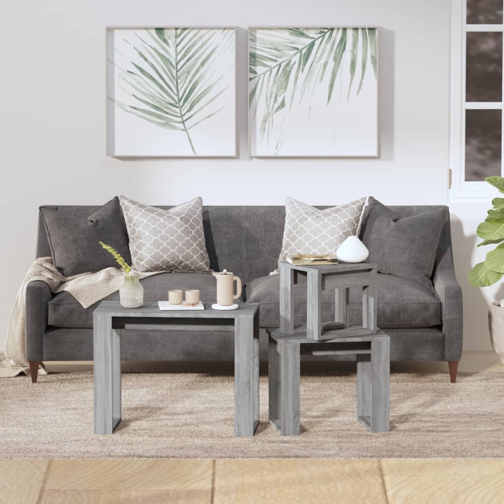 Nesting Tables 3 pcs Grey Sonoma Engineered Wood