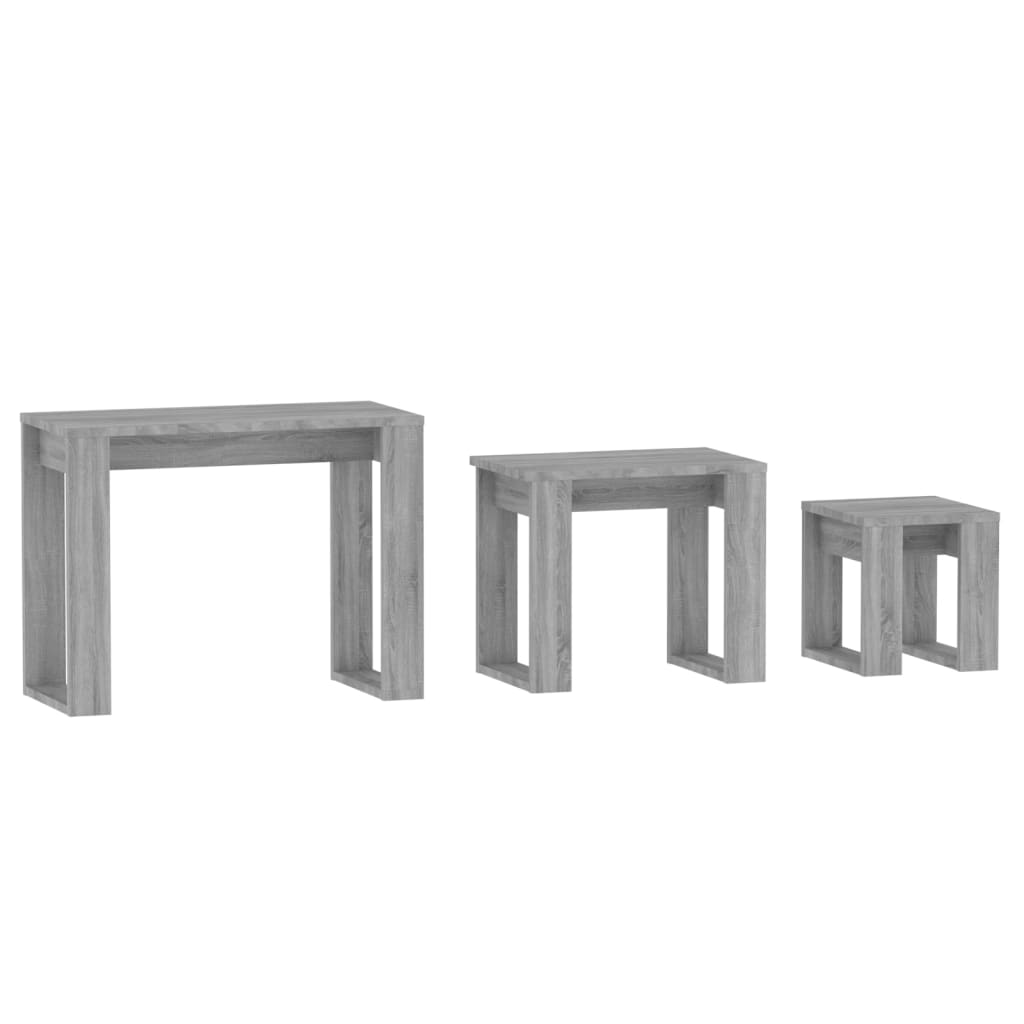 Nesting Tables 3 pcs Grey Sonoma Engineered Wood