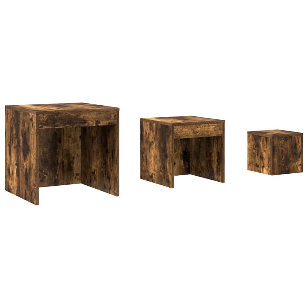 Nesting Tables 3 pcs Smoked Oak Engineered Wood
