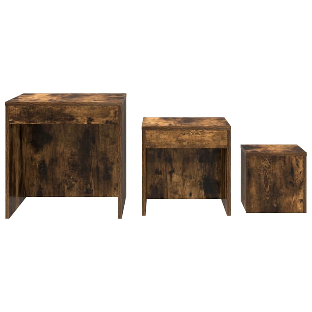 Nesting Tables 3 pcs Smoked Oak Engineered Wood