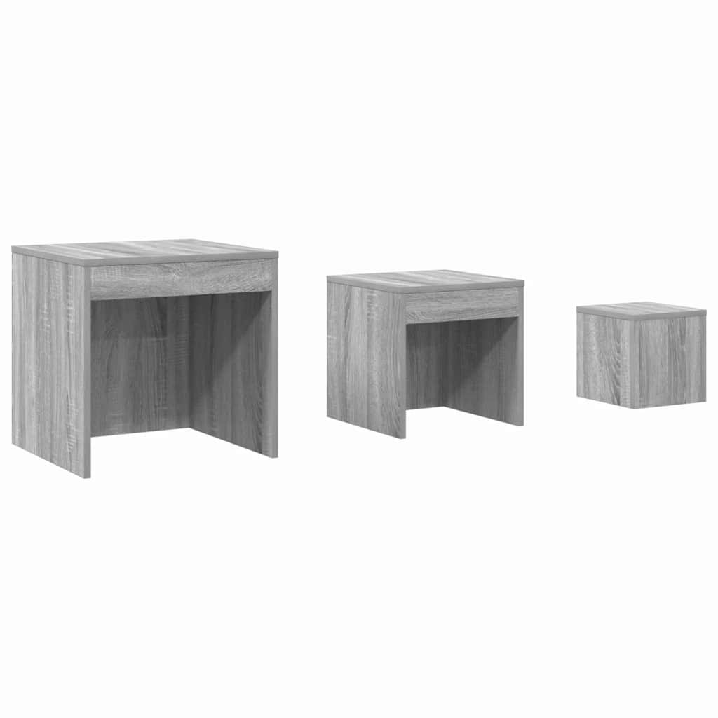 Nesting Tables 3 pcs Grey Sonoma Engineered Wood