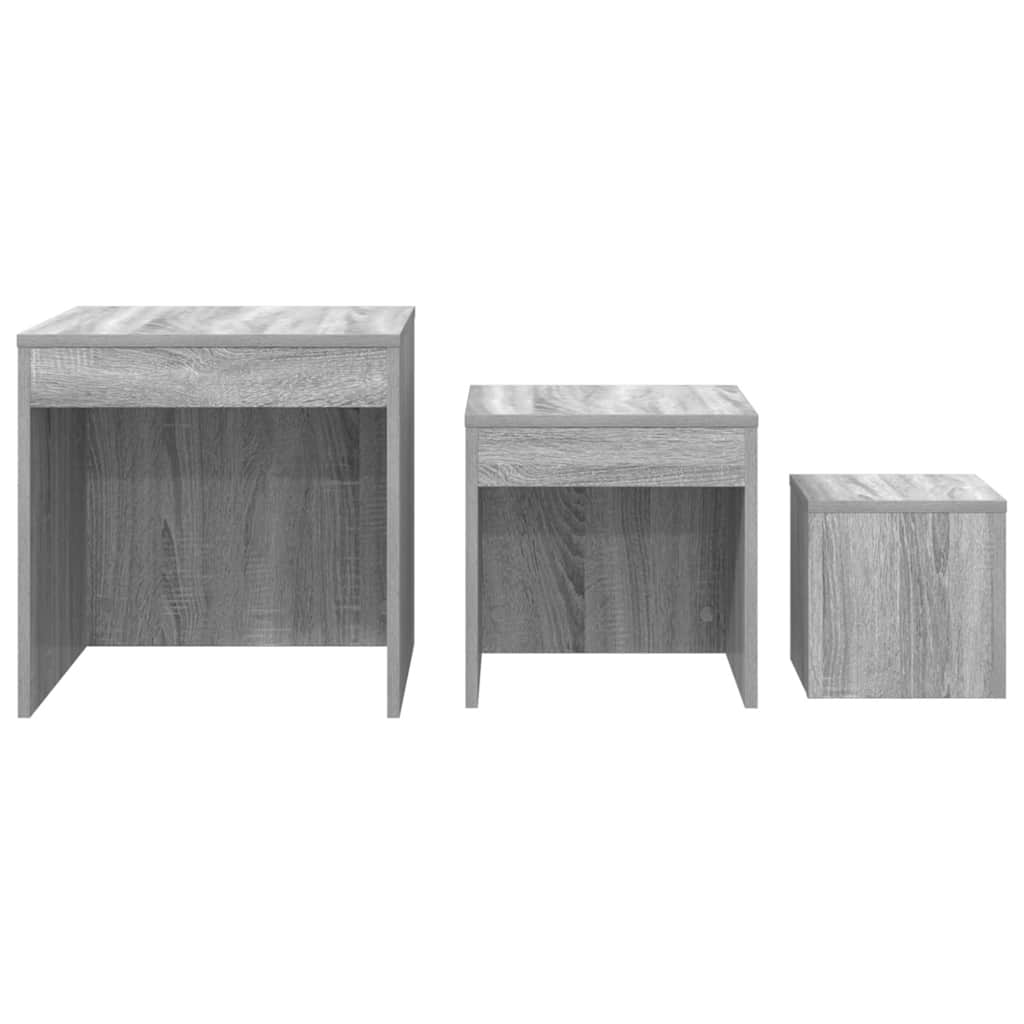 Nesting Tables 3 pcs Grey Sonoma Engineered Wood