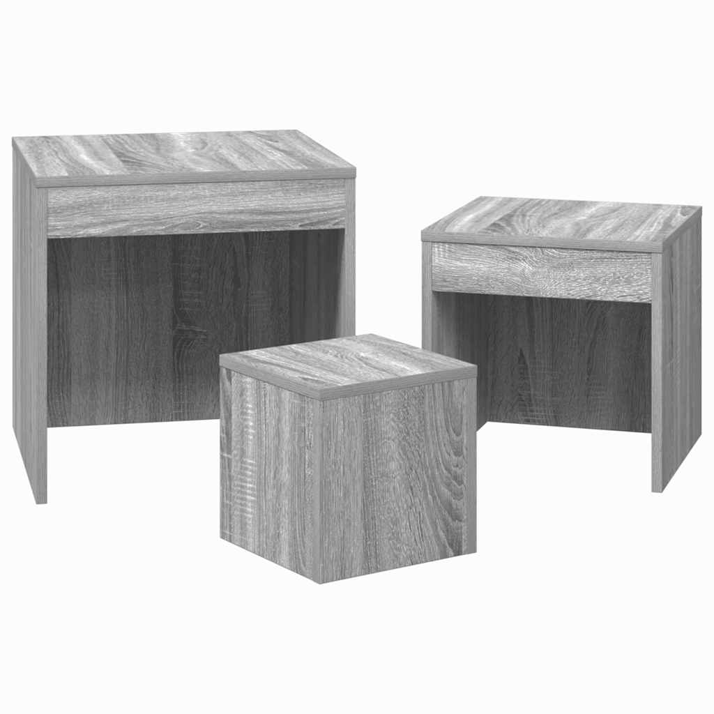 Nesting Tables 3 pcs Grey Sonoma Engineered Wood