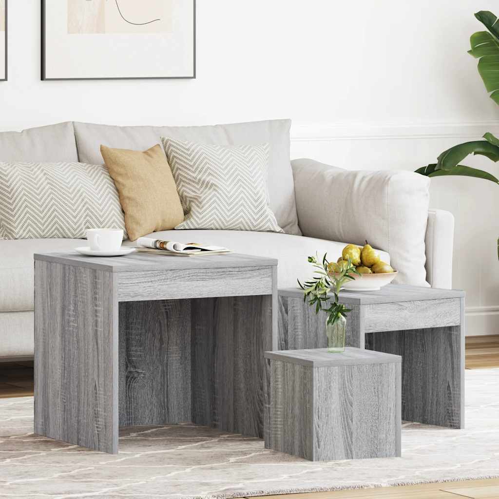 Nesting Tables 3 pcs Grey Sonoma Engineered Wood