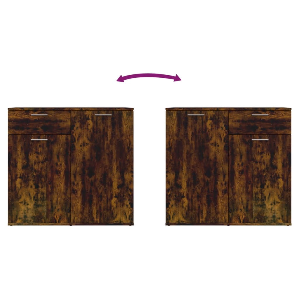 Sideboard Smoked Oak 80x36x75 cm Engineered Wood