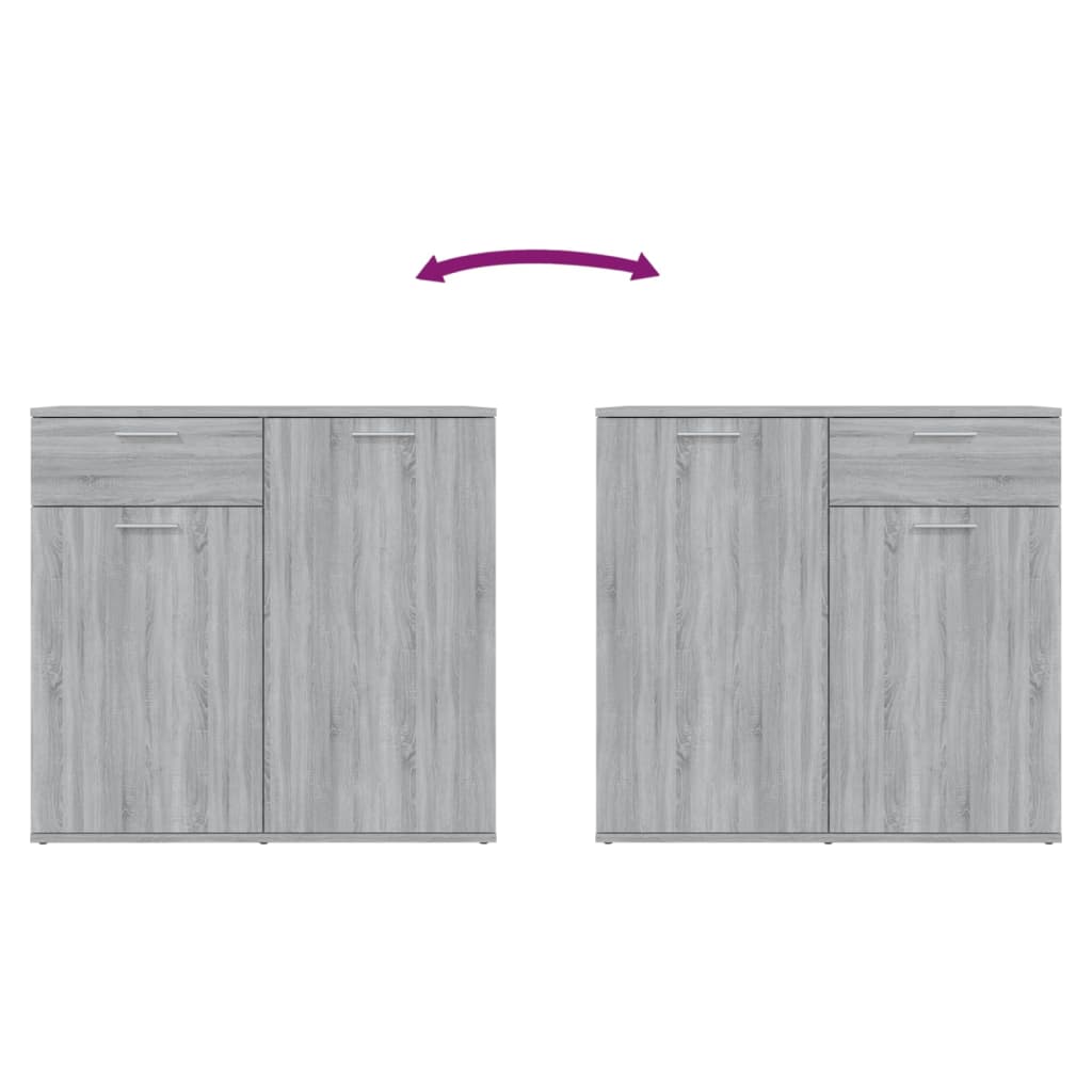 Sideboard Grey Sonoma 80x36x75 cm Engineered Wood