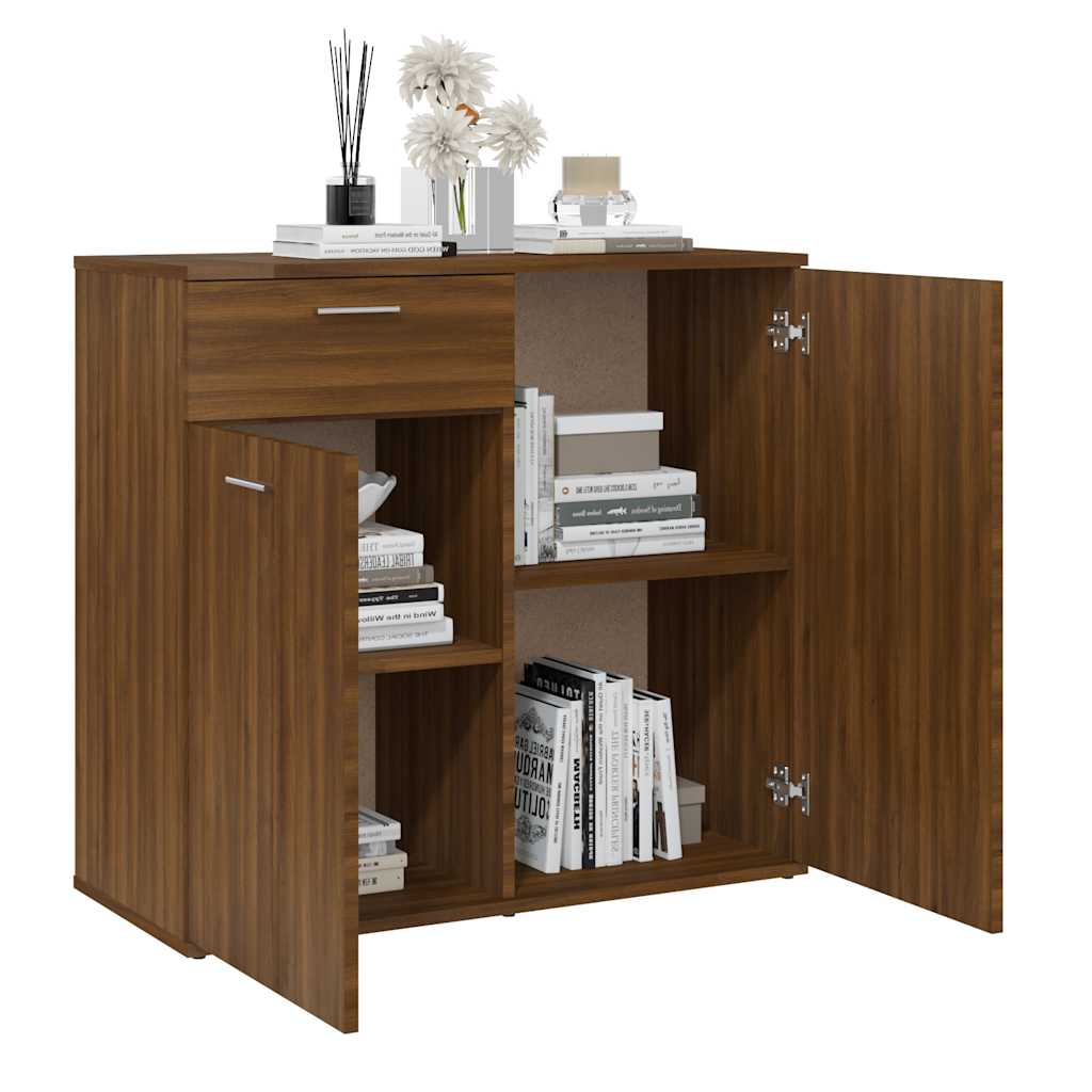 Sideboard Brown Oak 80x36x75 cm Engineered Wood