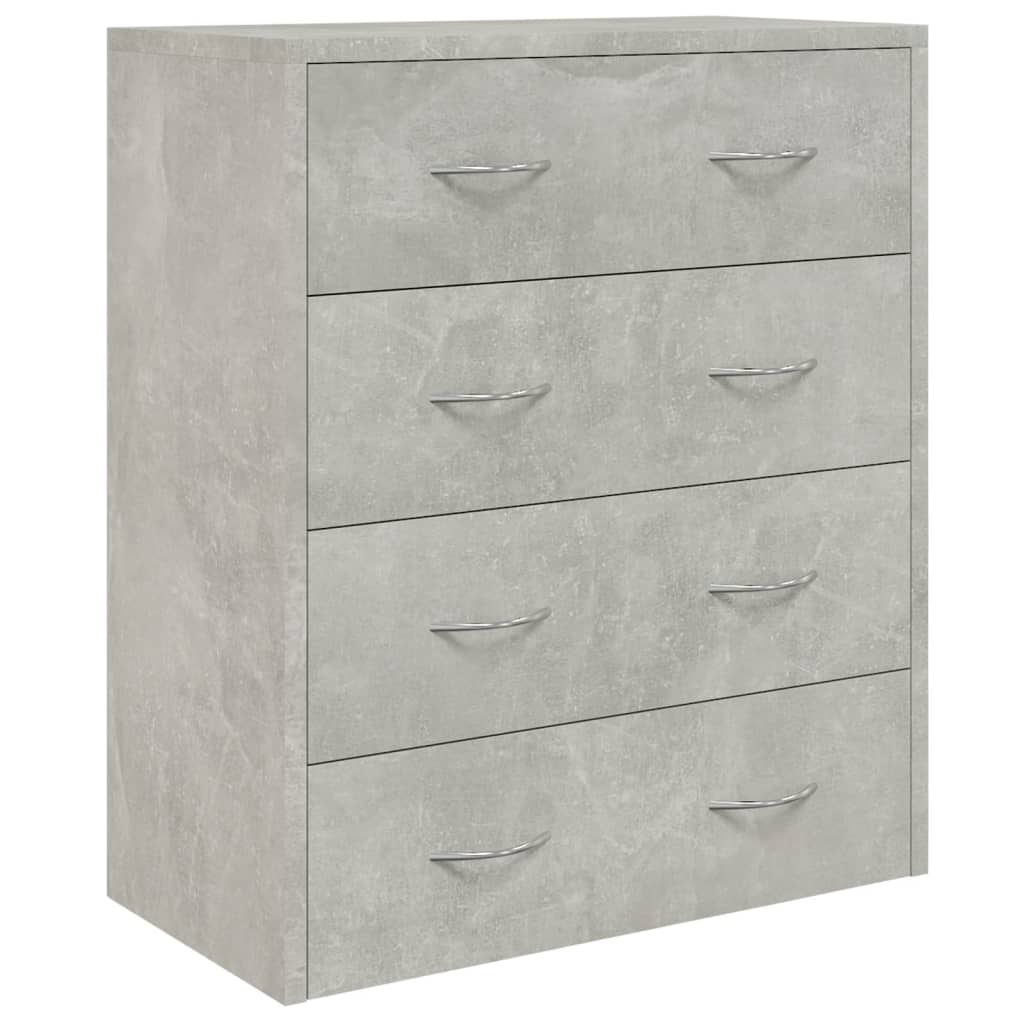 Sideboard with 4 Drawers 60x30.5x71 cm Concrete Grey