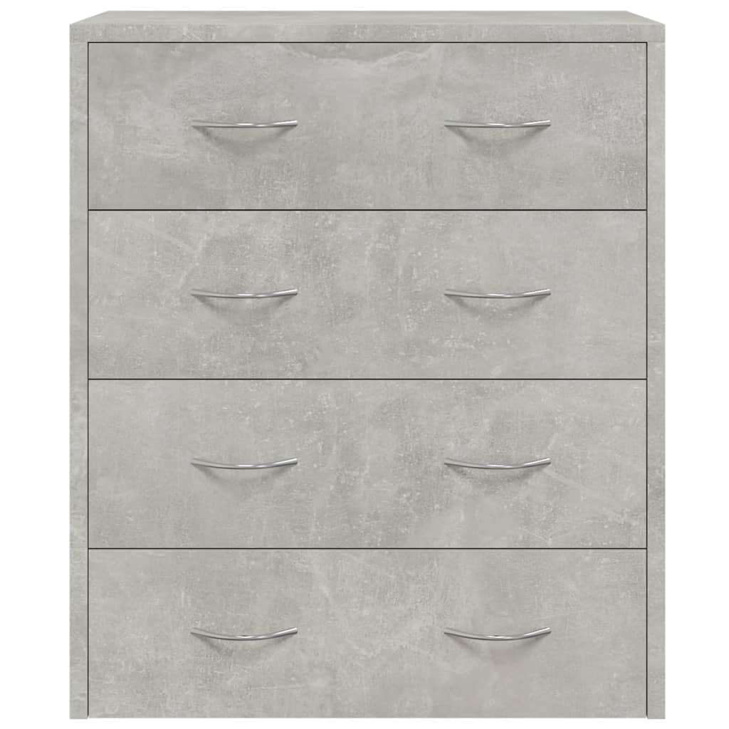 Sideboard with 4 Drawers 60x30.5x71 cm Concrete Grey