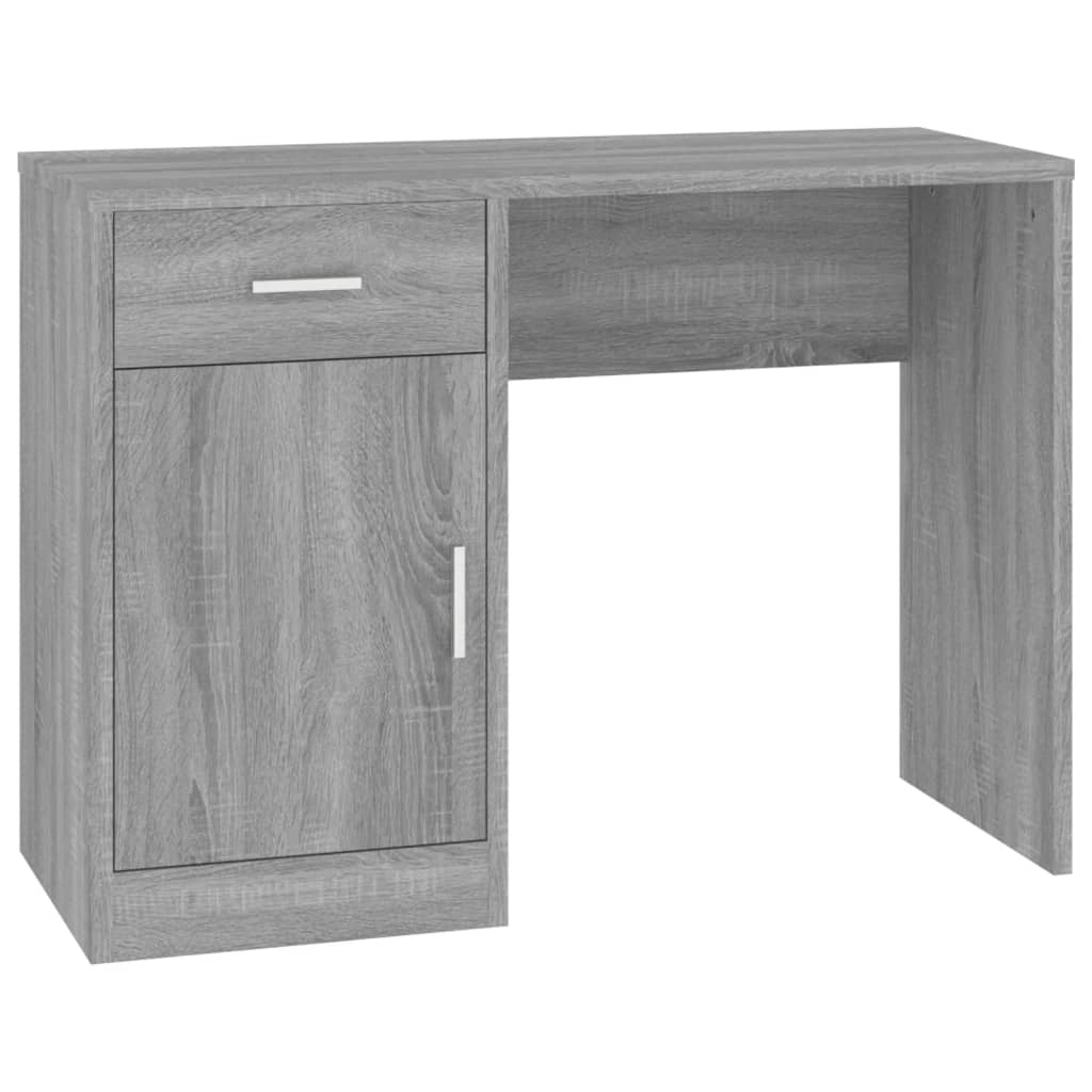 Desk with Drawer&Cabinet Grey Sonoma 100x40x73 cm Engineered Wood