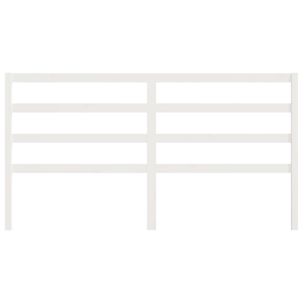 Bed Headboard White 206x4x100 cm Solid Wood Pine