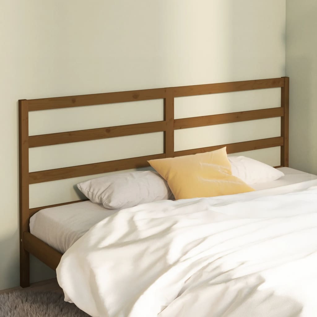 Bed Headboard Honey Brown 206x4x100 cm Solid Wood Pine