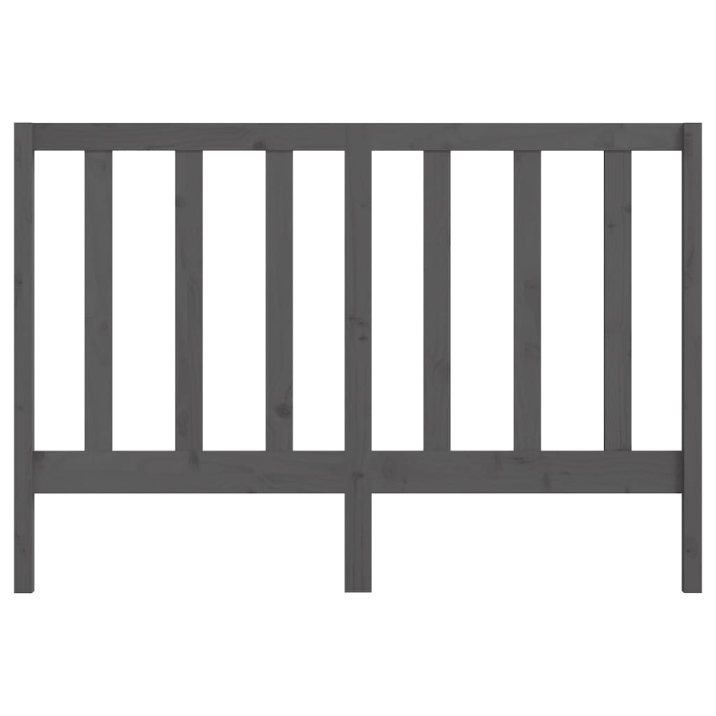 Bed Headboard Grey 126x4x100 cm Solid Wood Pine