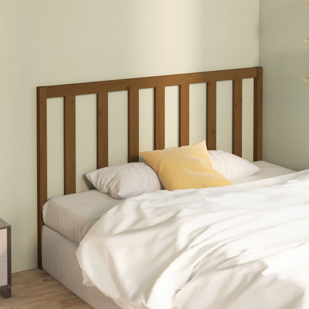 Bed Headboard Honey Brown 126x4x100 cm Solid Wood Pine