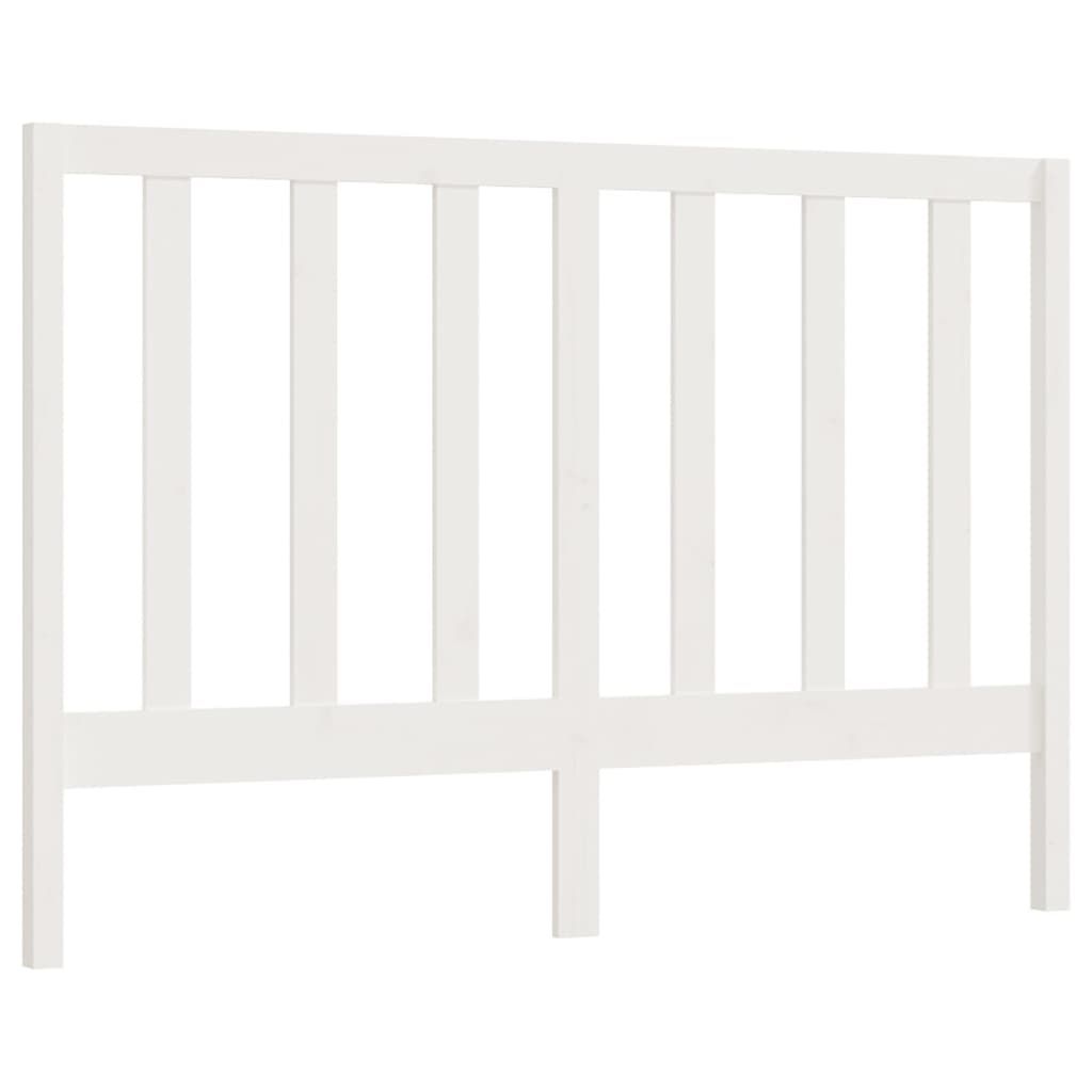 Bed Headboard White 146x4x100 cm Solid Wood Pine