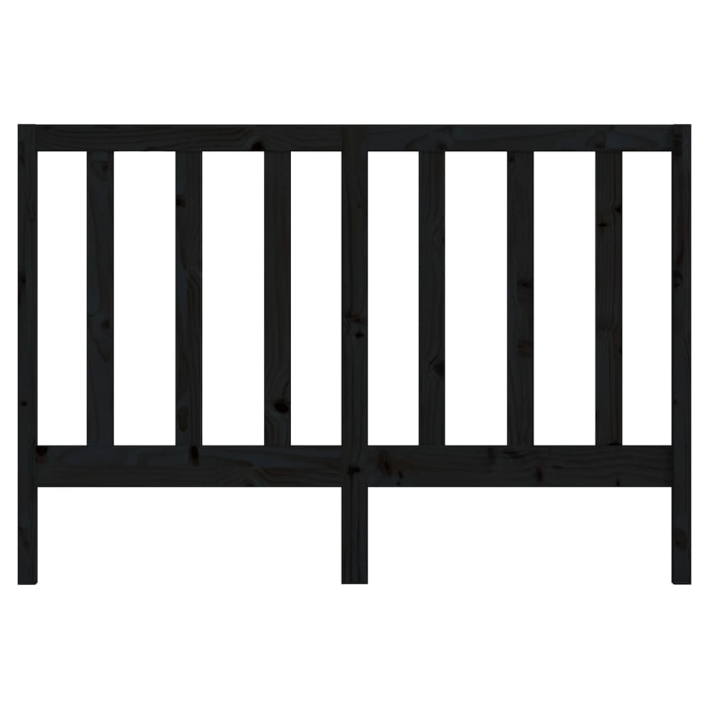 Bed Headboard Black 146x4x100 cm Solid Wood Pine