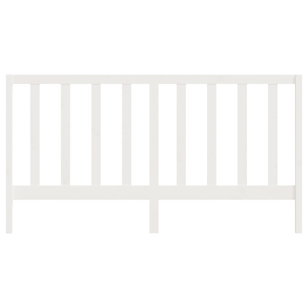 Bed Headboard White 206x4x100 cm Solid Wood Pine