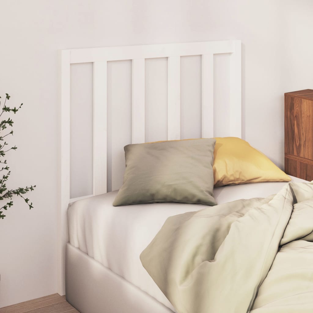 Bed Headboard White 81x4x100 cm Solid Wood Pine